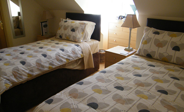 Bedroom with two single beds/