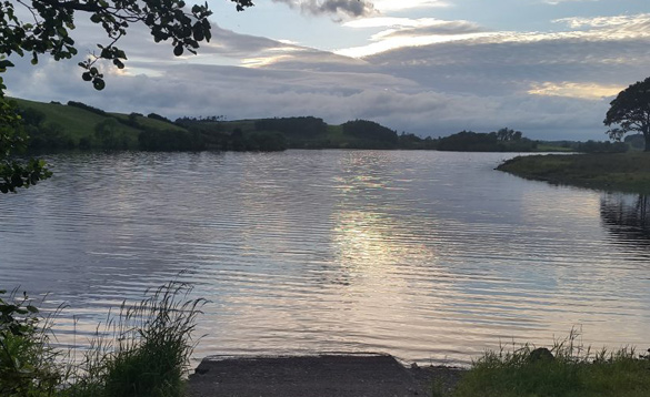 View across an Irish lake/