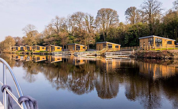 Row of self-catering chalets at Killyhevlin Hotel/