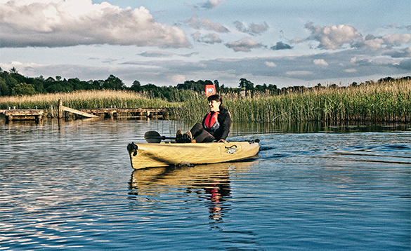 Lady in a canoe on Lough Erne/