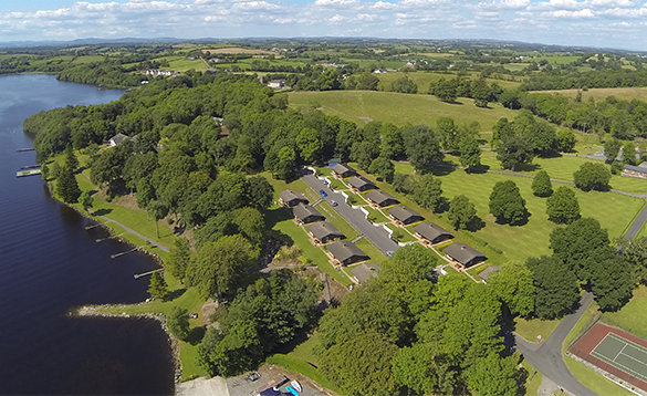 Aerial view of the cottages at Manor House Marine/