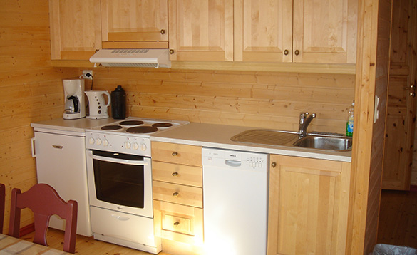 Small kitchen in a self-catering cabin in Norway/
