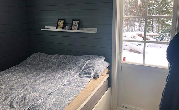 Bedroom in self-catering cottage in Sweden/