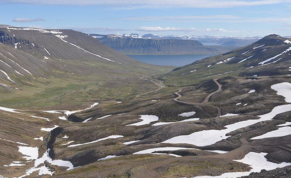 View across barren landscape in Iceland/
