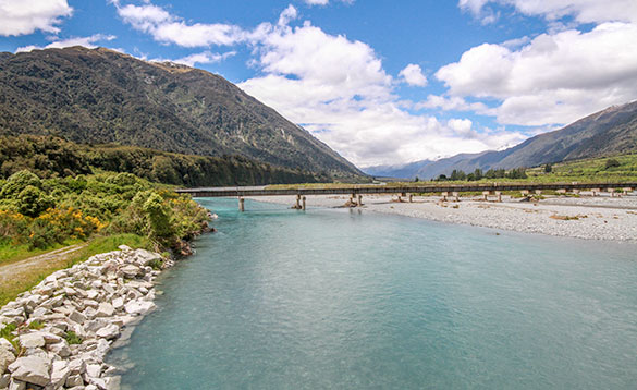 Clear water river on the south west coast of the South Island/